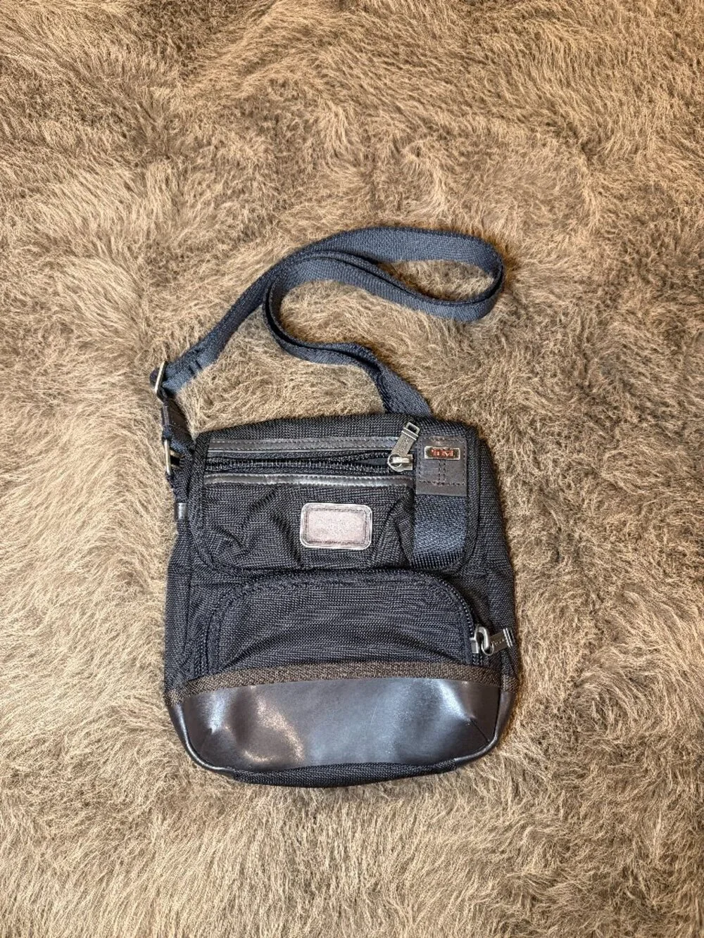 TUMI Alpha Ballistic Nylon Organizer Crossbody Messenger Bag Black Travel